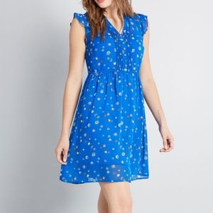 Blue Floral Women's Dress